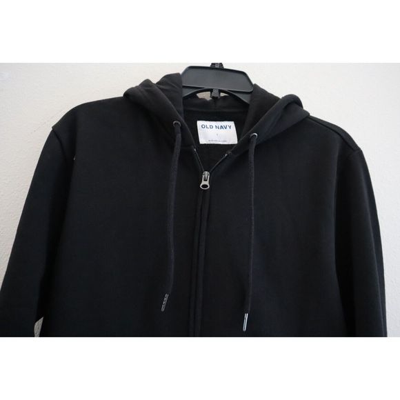 Old Navy 207128-01 Men's Sz L Blackjack Black Classic Front Zip Hoodie Jacket - Picture 3 of 8